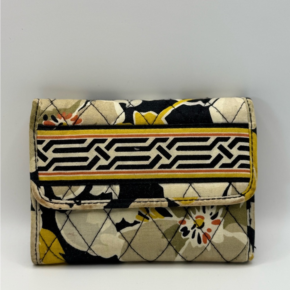 Vera Bradley Black and Yellow Floral Wallet
